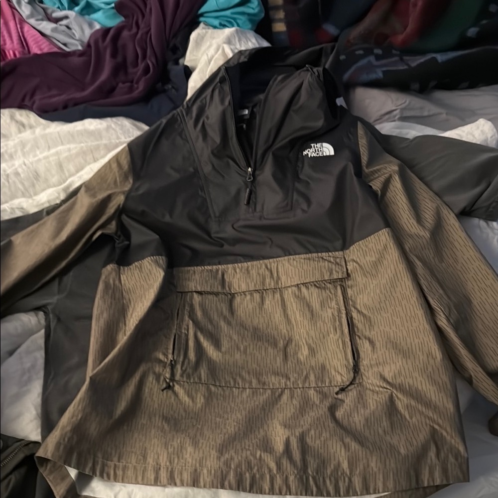 The North Face Black and Olive Green Pullover Jacket